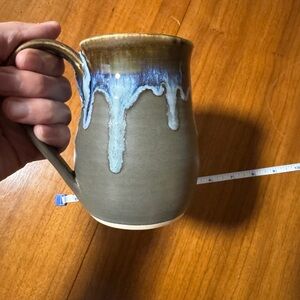 Handcrafted Ceramic Mug with Blue and Brown Glaze